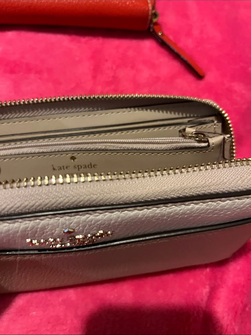 2New Leather Kate Spade Wallets, Red and Beige